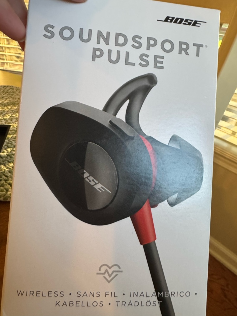 Bose Wireless Soundsport Pulse Headphones Black with Red Highlights